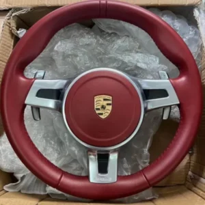 Porsche Red Full Leather steering wheel