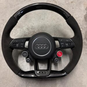 Audi R8 (4S) Performance Steering Wheel – Carbon & Alcantara – White Stitching – Complete with Airbag