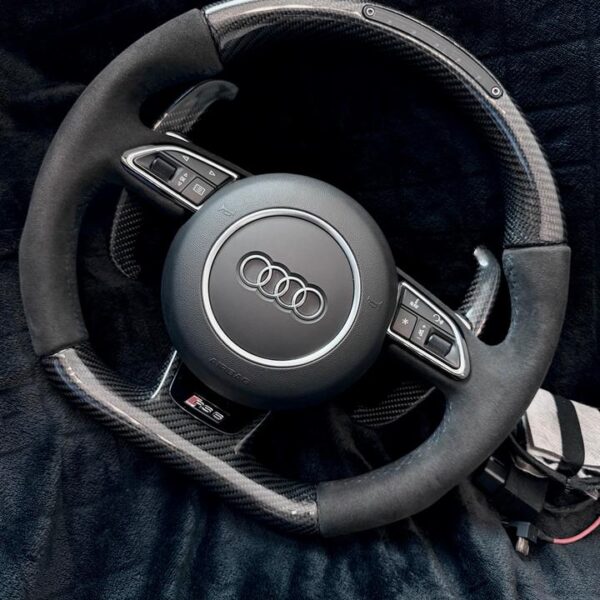 Audi RS6 (4G/C7) LED Shift Light Carbon & Alcantara Steering Wheel