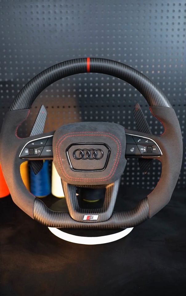 Audi S/RS Performance Carbon Fiber Steering Wheel – Heated with Multi-Function - Image 3