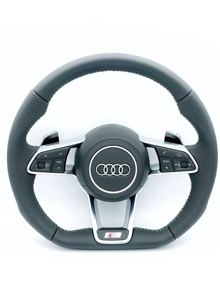 Audi TT (8S) / A3-A7 (4G) S-Line Flat-Bottom Leather Steering Wheel - Image 2
